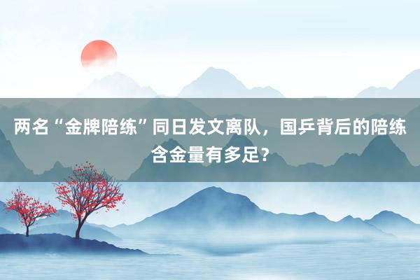 两名“金牌陪练”同日发文离队，国乒背后的陪练含金量有多足？