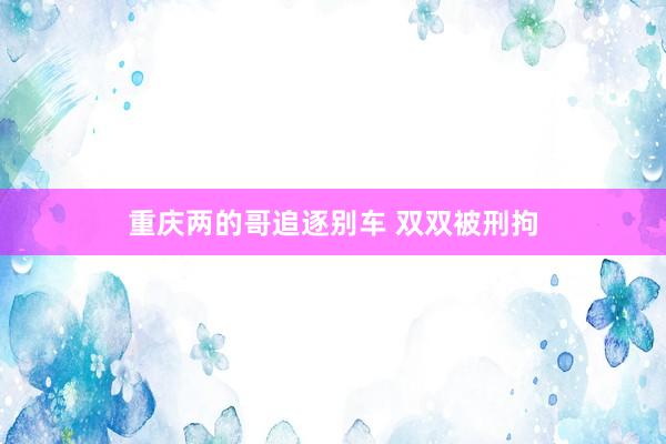 重庆两的哥追逐别车 双双被刑拘