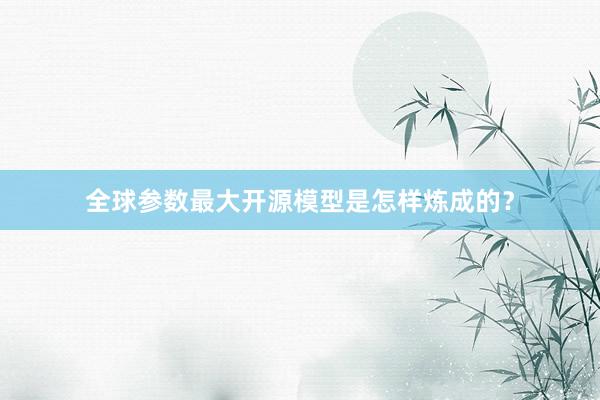 全球参数最大开源模型是怎样炼成的？