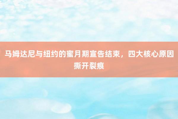 马姆达尼与纽约的蜜月期宣告结束,四大核心原因撕开裂痕