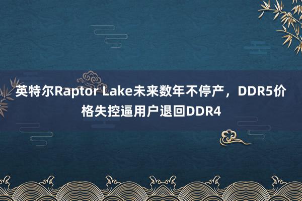 英特尔Raptor Lake未来数年不停产，DDR5价格失控逼用户退回DDR4