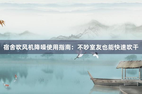宿舍吹风机降噪使用指南：不吵室友也能快速吹干