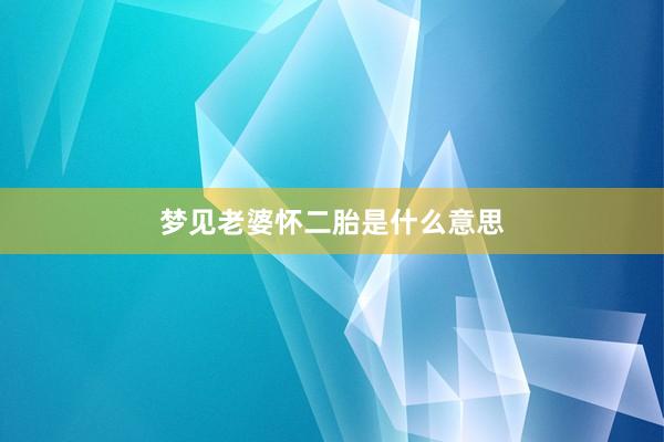 梦见老婆怀二胎是什么意思