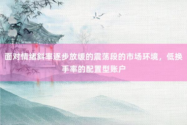 面对情绪斜率逐步放缓的震荡段的市场环境，低换手率的配置型账户