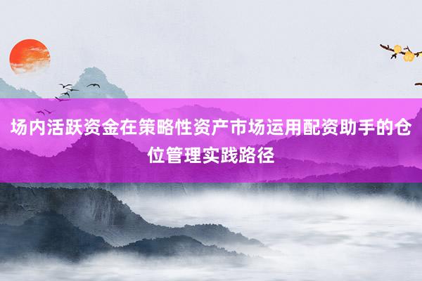 场内活跃资金在策略性资产市场运用配资助手的仓位管理实践路径