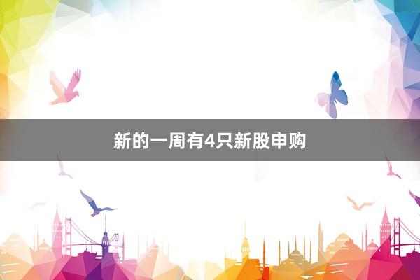 新的一周有4只新股申购