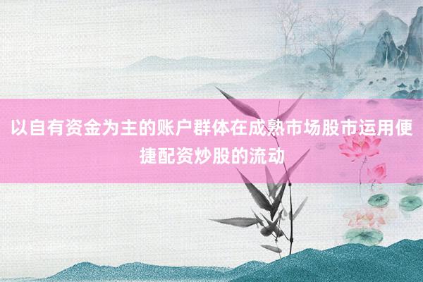 以自有资金为主的账户群体在成熟市场股市运用便捷配资炒股的流动