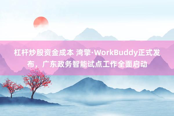 杠杆炒股资金成本 湾擎·WorkBuddy正式发布，广东政务智能试点工作全面启动