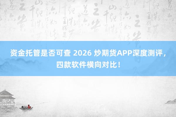 资金托管是否可查 2026 炒期货APP深度测评，四款软件横向对比！