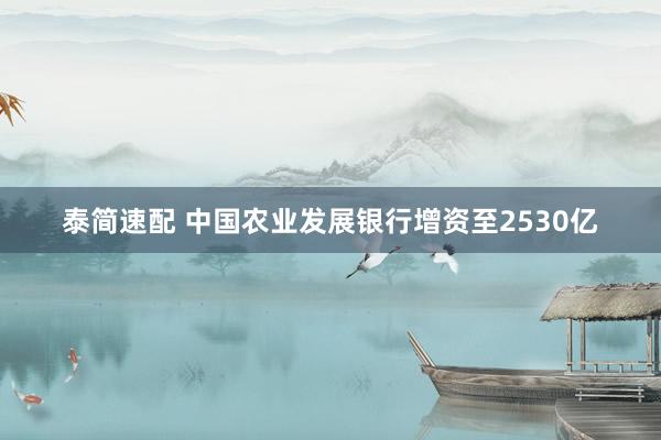 泰简速配 中国农业发展银行增资至2530亿