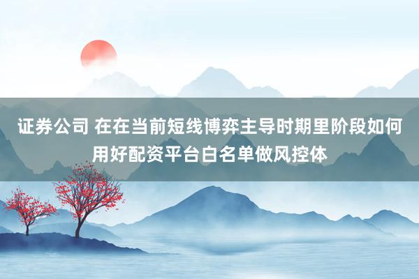 证券公司 在在当前短线博弈主导时期里阶段如何用好配资平台白名单做风控体