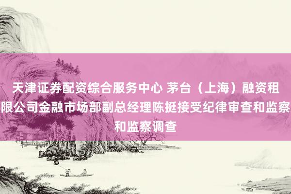 天津证券配资综合服务中心 茅台（上海）融资租赁有限公司金融市场部副总经理陈挺接受纪律审查和监察调查