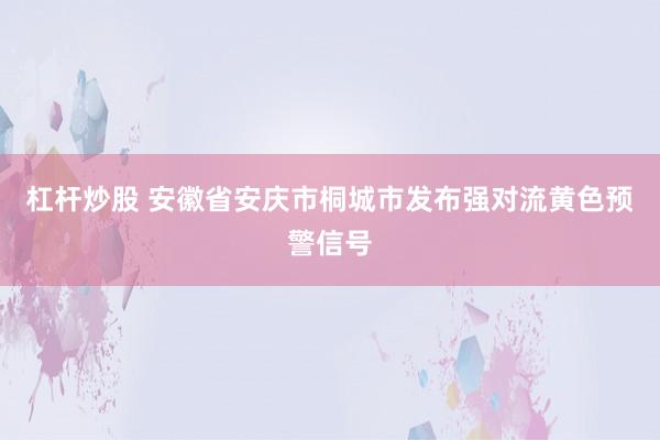杠杆炒股 安徽省安庆市桐城市发布强对流黄色预警信号