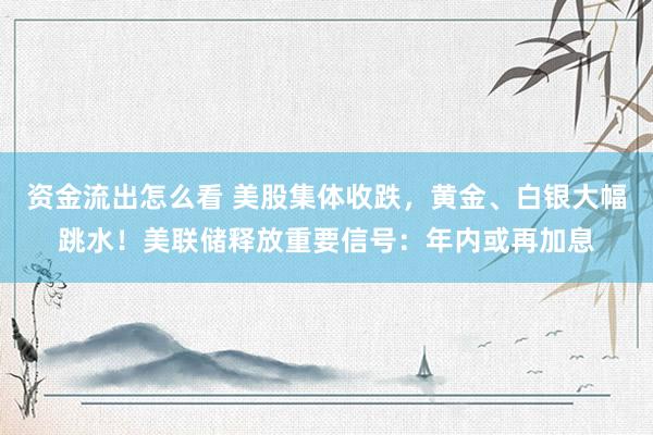 资金流出怎么看 美股集体收跌，黄金、白银大幅跳水！美联储释放重要信号：年内或再加息